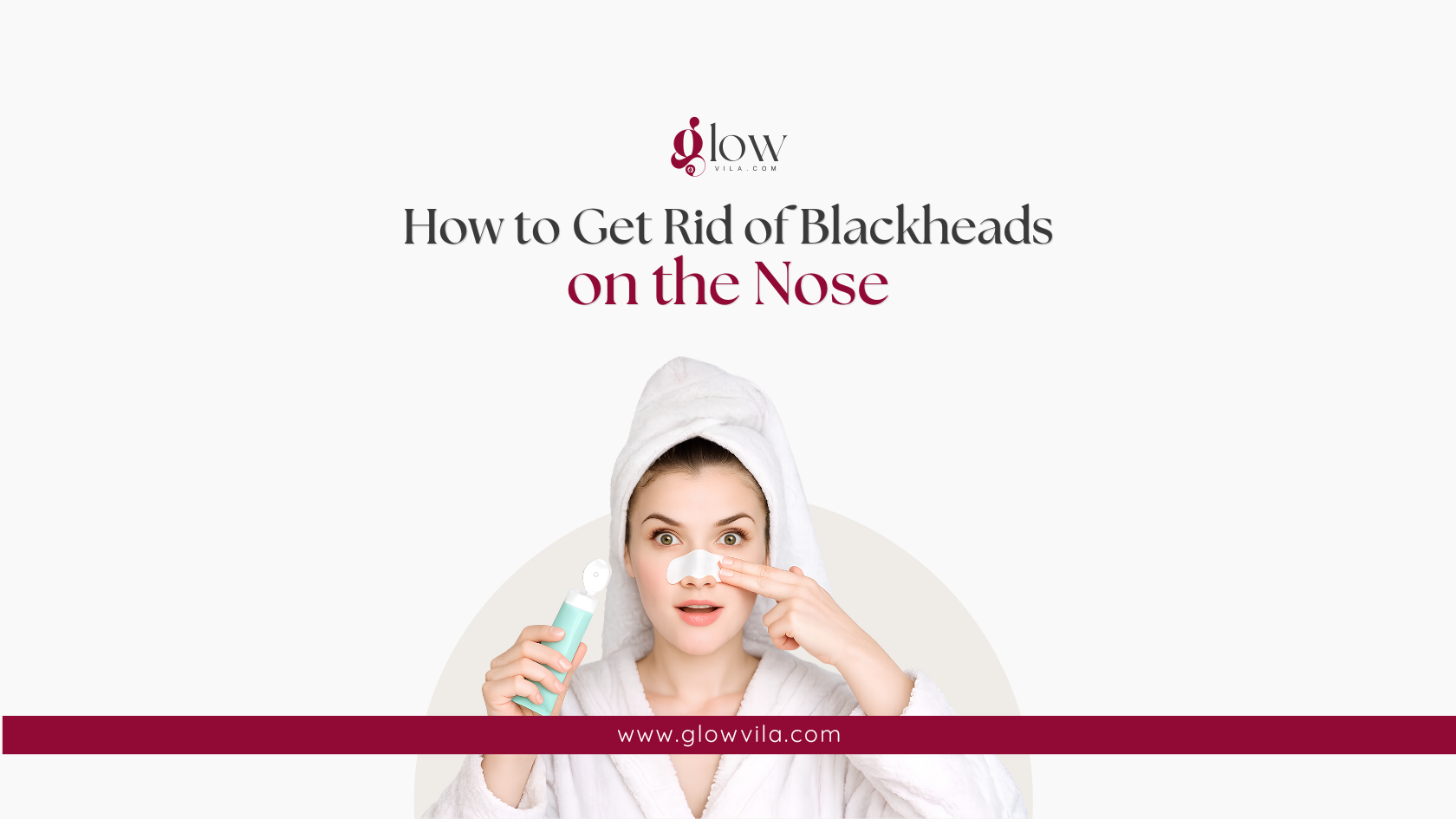 Woman peeling off a pore strip to remove blackheads on the nose