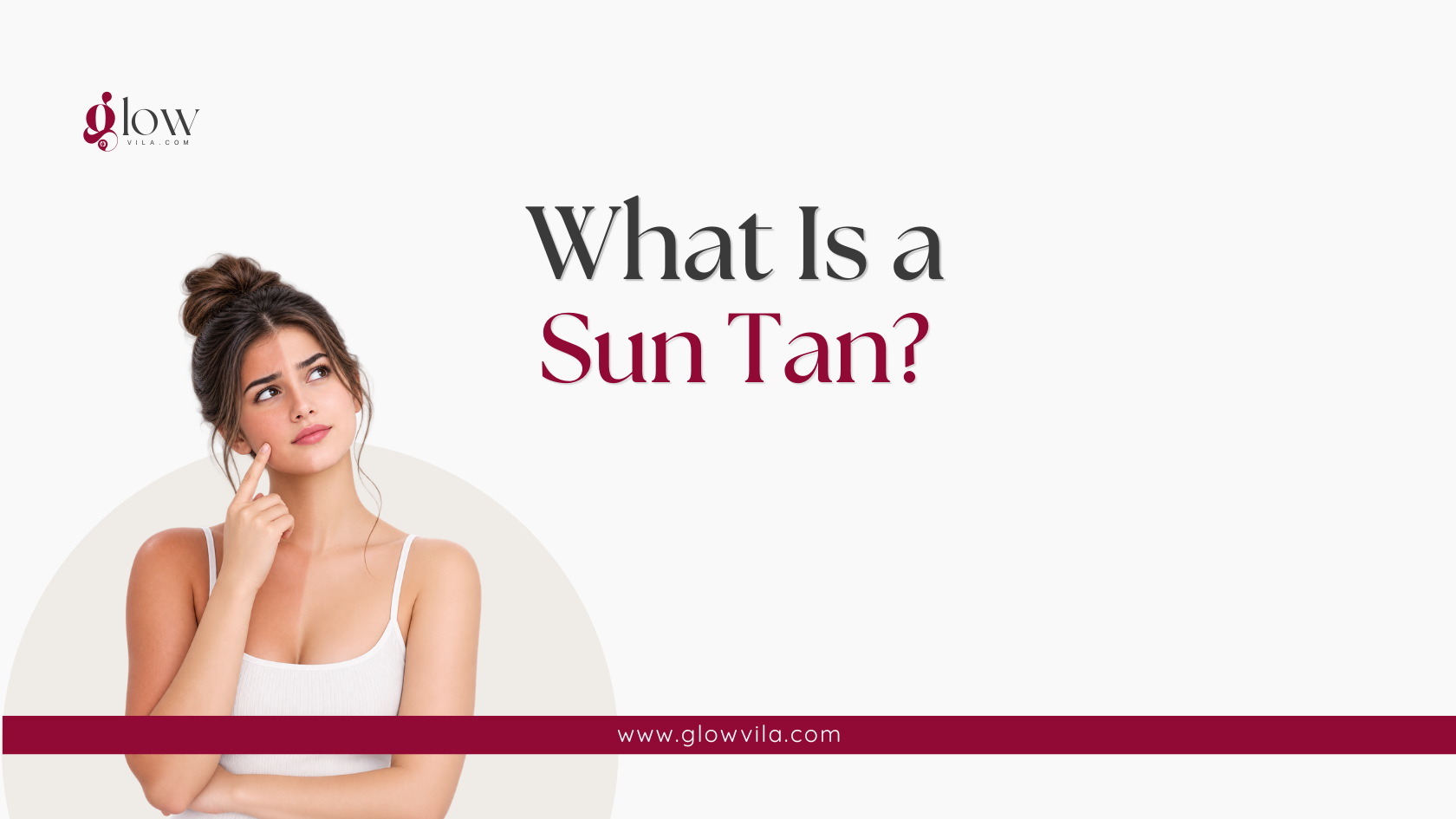 Woman wondering what a sun tan is and how it forms on skin